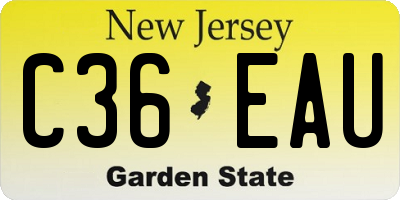 NJ license plate C36EAU