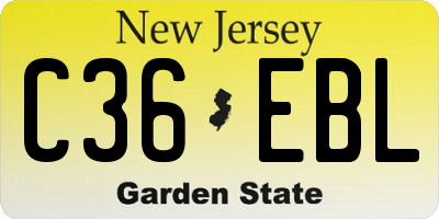 NJ license plate C36EBL