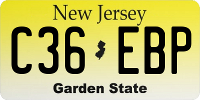NJ license plate C36EBP