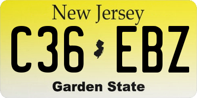 NJ license plate C36EBZ