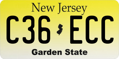 NJ license plate C36ECC