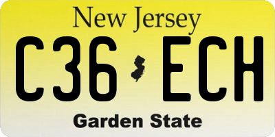 NJ license plate C36ECH