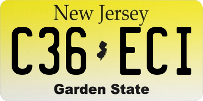 NJ license plate C36ECI