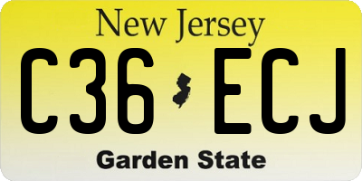 NJ license plate C36ECJ