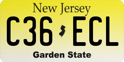 NJ license plate C36ECL