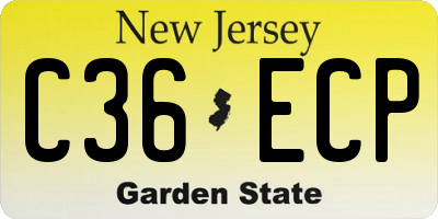 NJ license plate C36ECP