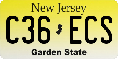 NJ license plate C36ECS