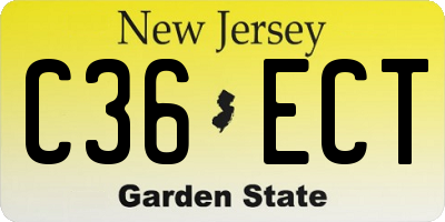 NJ license plate C36ECT