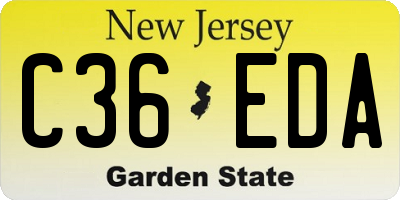 NJ license plate C36EDA