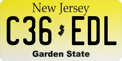 NJ license plate C36EDL