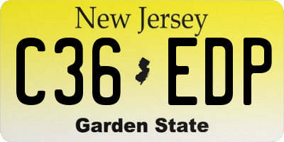 NJ license plate C36EDP