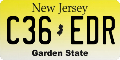 NJ license plate C36EDR