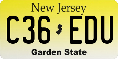 NJ license plate C36EDU