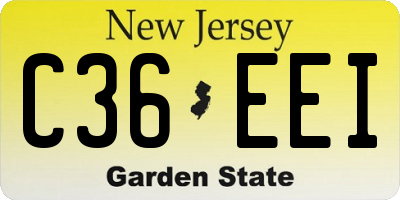 NJ license plate C36EEI