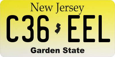 NJ license plate C36EEL