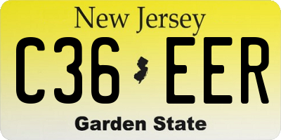 NJ license plate C36EER