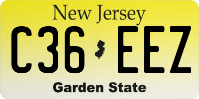 NJ license plate C36EEZ
