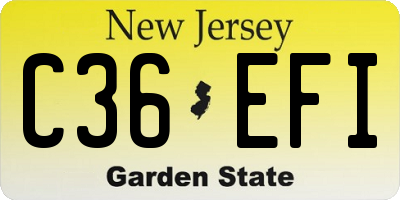 NJ license plate C36EFI