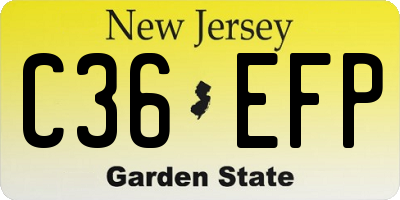 NJ license plate C36EFP