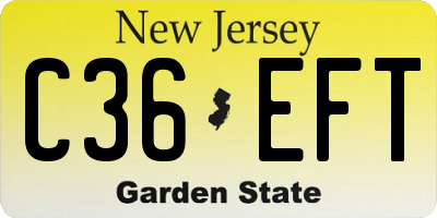 NJ license plate C36EFT