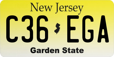 NJ license plate C36EGA
