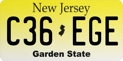 NJ license plate C36EGE