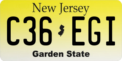 NJ license plate C36EGI