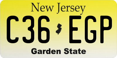 NJ license plate C36EGP