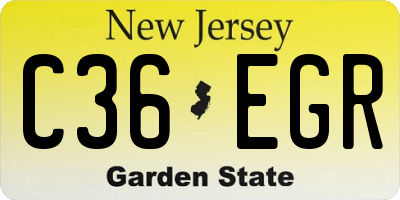 NJ license plate C36EGR