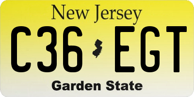 NJ license plate C36EGT
