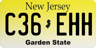 NJ license plate C36EHH