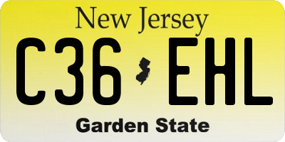 NJ license plate C36EHL