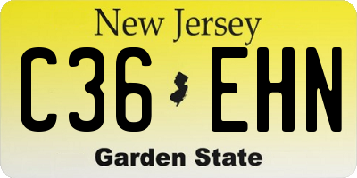 NJ license plate C36EHN