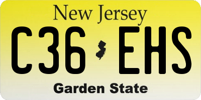 NJ license plate C36EHS