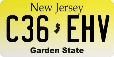 NJ license plate C36EHV