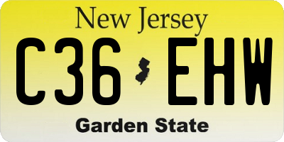 NJ license plate C36EHW