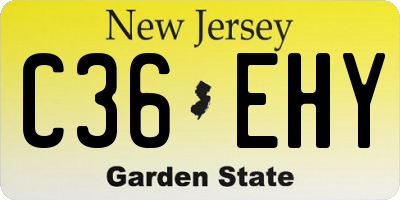 NJ license plate C36EHY