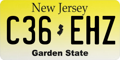 NJ license plate C36EHZ