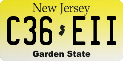 NJ license plate C36EII