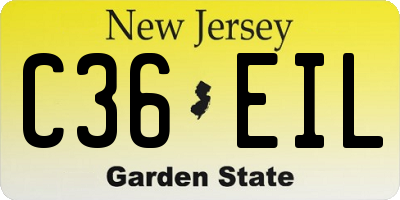 NJ license plate C36EIL