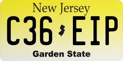 NJ license plate C36EIP