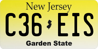 NJ license plate C36EIS