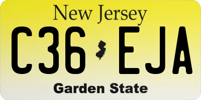 NJ license plate C36EJA