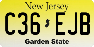 NJ license plate C36EJB