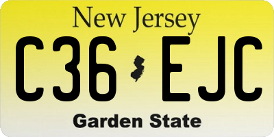NJ license plate C36EJC