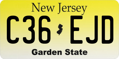 NJ license plate C36EJD