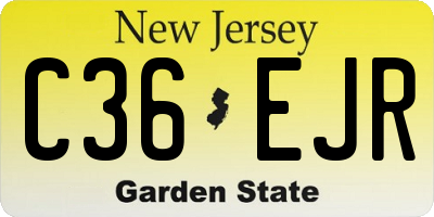 NJ license plate C36EJR