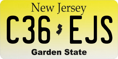 NJ license plate C36EJS