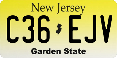 NJ license plate C36EJV