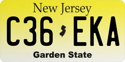 NJ license plate C36EKA